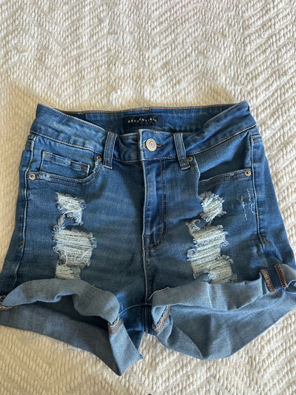 Aeropostale Distressed Blue Denim Boyfriend Jeans